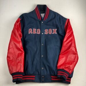 G-III Boston Red Sox Varsity Jacket Mens XXL Navy Blue Wool Faux leather Sleeves
